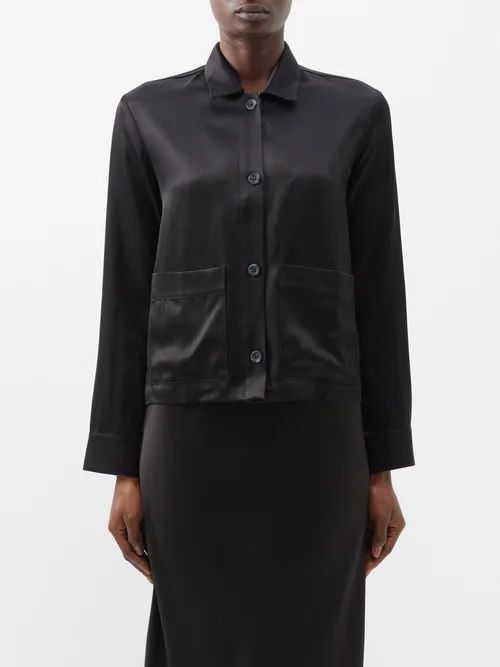 Miami Silk-satin Jacket - Womens - Black