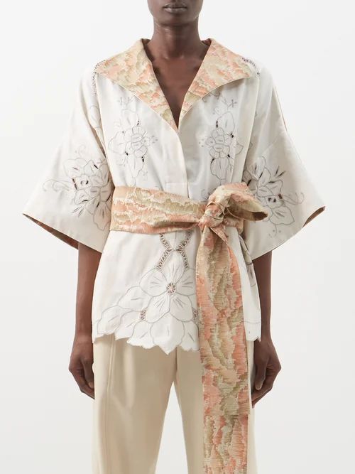 Kendima Patchworked Vintage-cotton Blouse - Womens - Multi