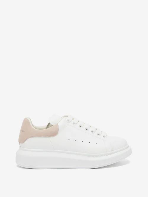 Oversized Raised-sole Leather Trainers - Womens - Pink White