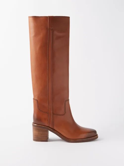 Seenia Leather Knee-high Boots - Womens - Tan