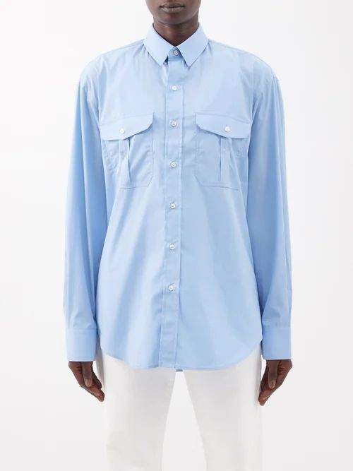 Wardrobe. nyc - Release 03 Oversized Cotton-poplin Shirt - Womens - Light Blue