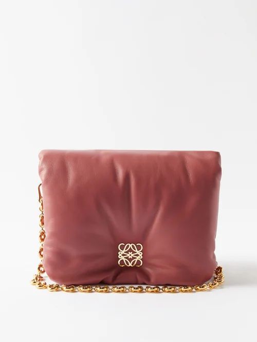 Puffer Goya Leather Shoulder Bag - Womens - Pink
