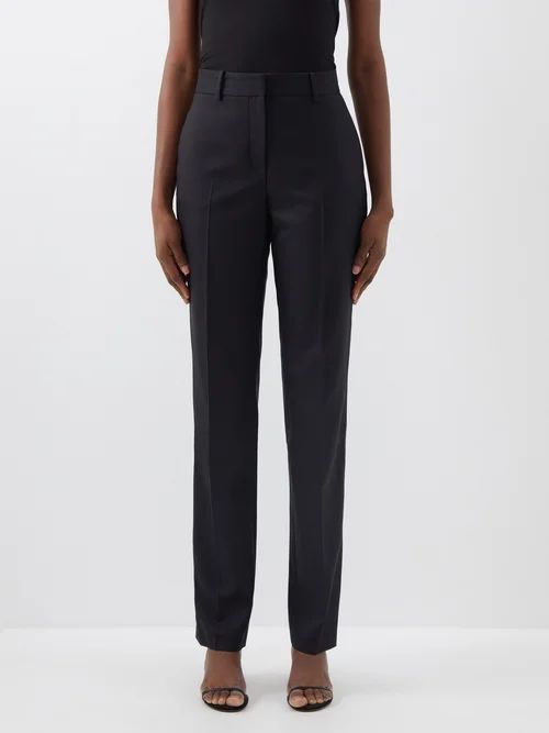 Wool Straight-leg Suit Trousers - Womens - Black