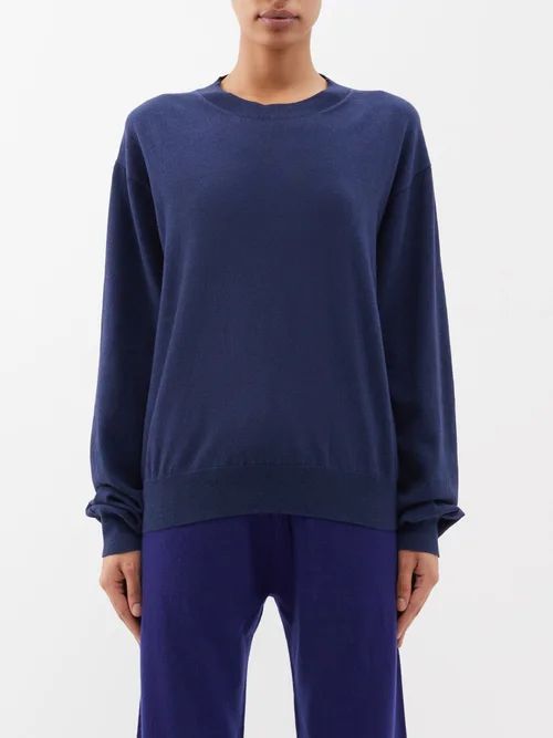 Nova Cashmere-blend Sweater - Womens - Blue Navy