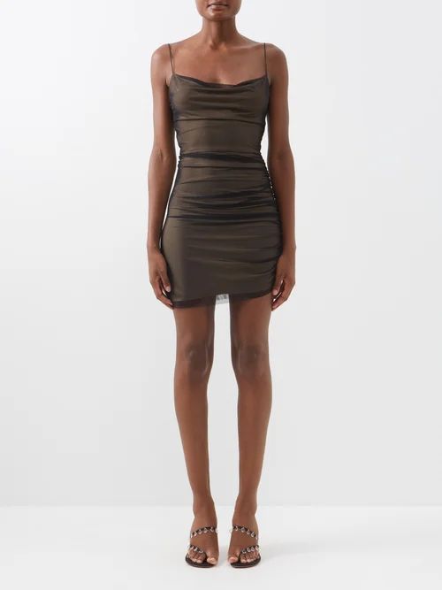 Perry Mesh Slip Dress - Womens - Black