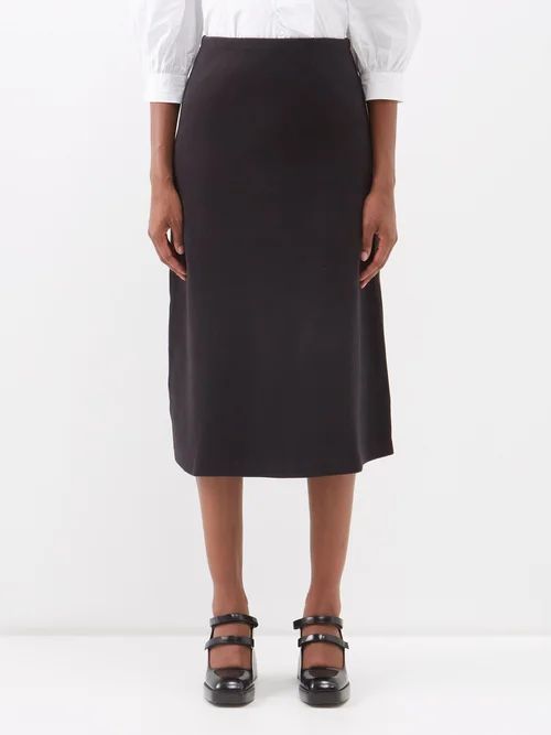 Rosetta Cotton-knit Midi Skirt - Womens - Black