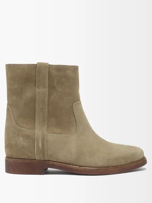 Susee Suede Ankle Boots - Womens - Grey