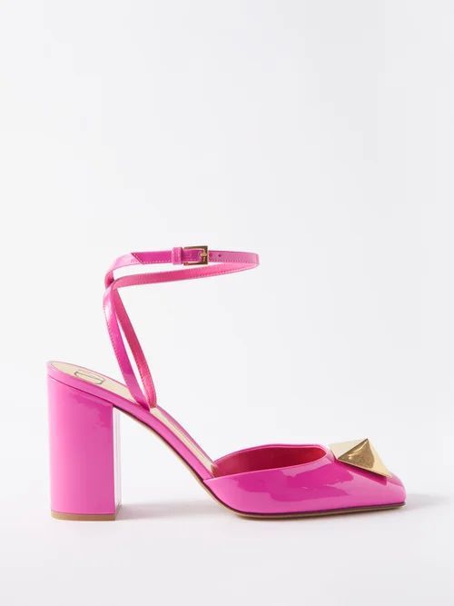 One Stud 90 Patent-leather Pumps - Womens - Pink