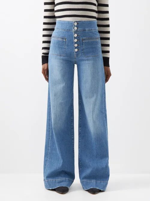 X Claudia Schiffer Le Hardy Wide-leg Jeans - Womens - Mid Denim