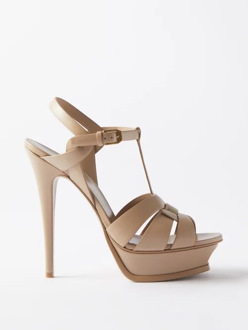 Tribute 135 Leather Platform Sandals - Womens - Nude