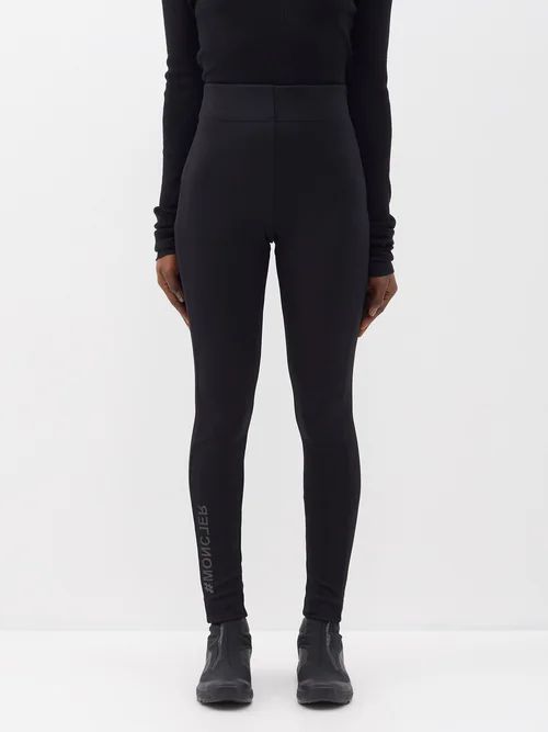 Waist-pocket High-rise Jersey Leggings - Womens - Black