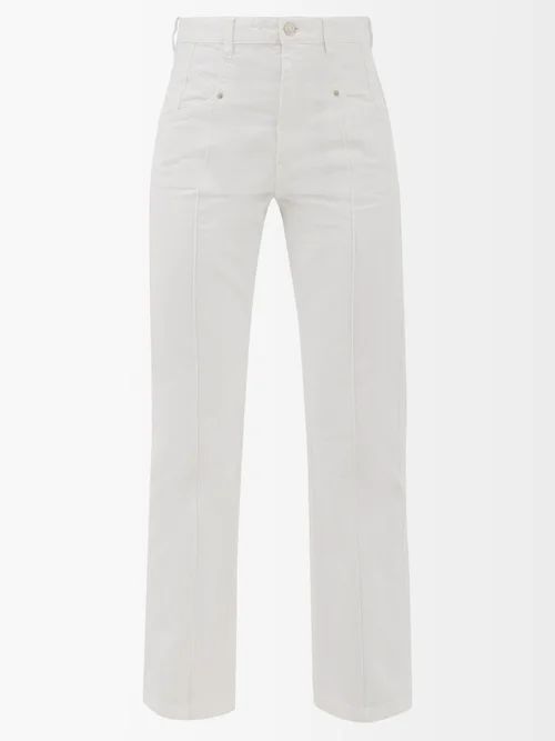 Nadege High-rise Raised-seam Jeans - Womens - White