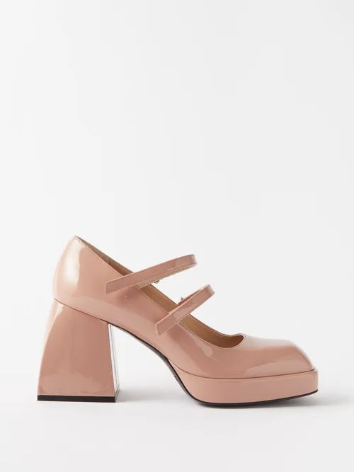 Bulla Babies 85 Patent-leather Mary Jane Pumps - Womens - Light Pink
