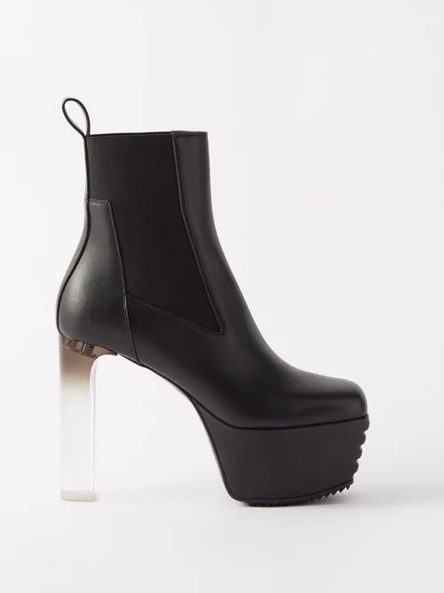 Grill Beatle Leather Platform Boots - Womens - Black Clear