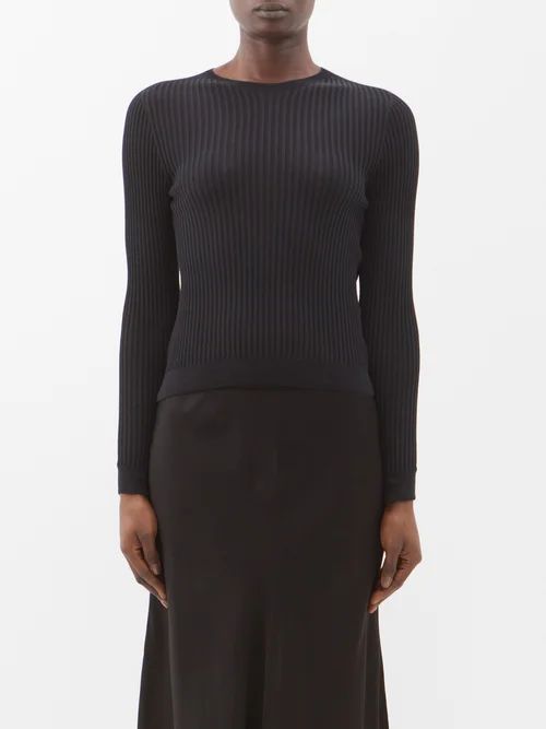 Jayla Backless Ribbed-knit Top - Womens - Black