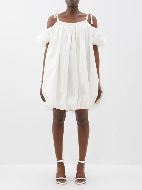 Juliette Bubble-hem Taffeta Mini Dress - Womens - Ivory