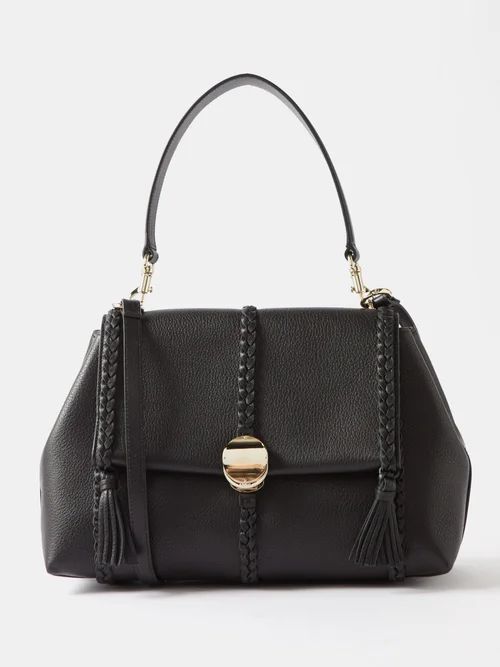 Penelope Medium Grained-leather Shoulder Bag - Womens - Black