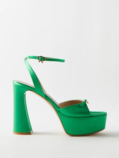 Raso 170 Satin Platform Sandals - Womens - Green