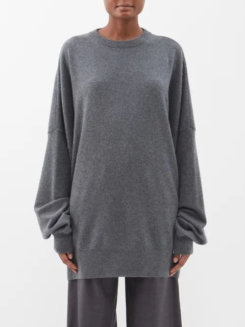 No.246 Juna Oversized Stretch-cashmere Sweater - Womens - Grey