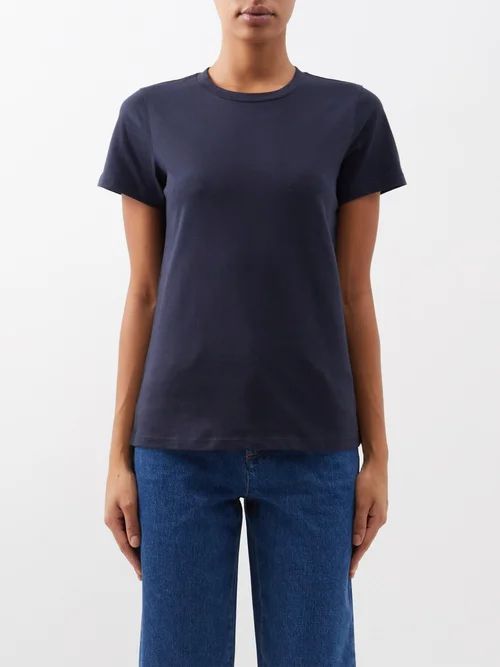 Poppy Organic Cotton-t-shirt - Womens - Dark Navy