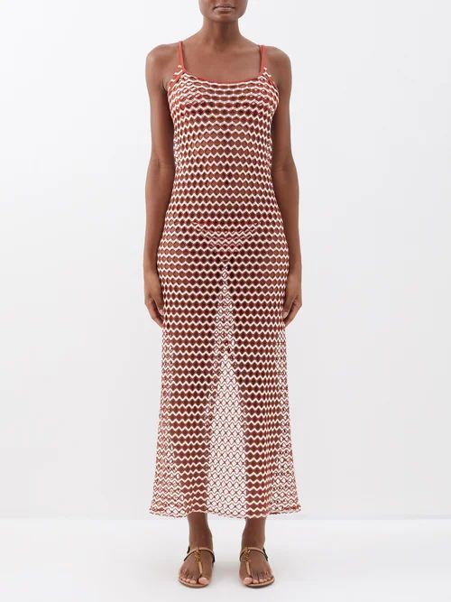 Playa Crochet-lace Dress - Womens - Terracotta Multi