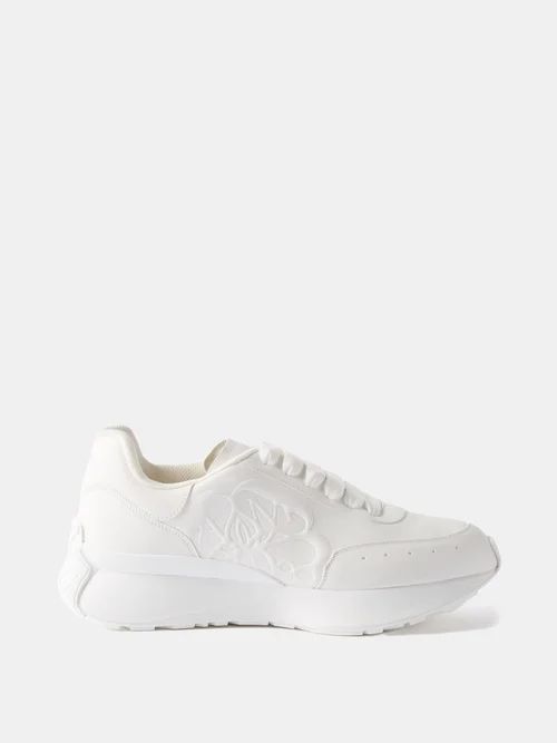 Sprint Runner Logo-embossed Leather Trainers - Womens - White