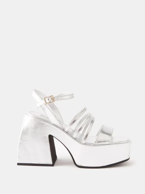 Bulla Chibi Mirrored-leather Platform Sandals - Womens - Silver