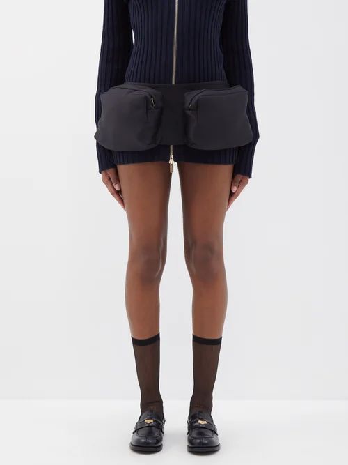 Double-pocket Mini Skirt - Womens - Black