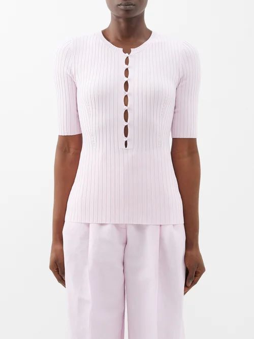 Lottie Ribbed Top - Womens - Light Pink