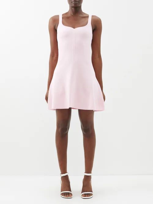 Lucy Square-neckline Crepe Mini Dress - Womens - Light Pink