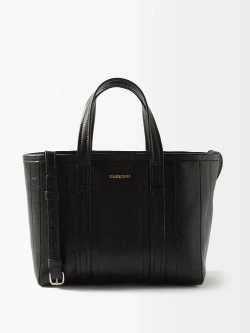 Barbes S Crinkled-leather Tote - Womens - Black