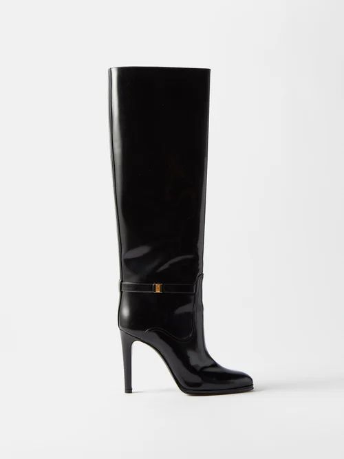Diane Buckled Leather Knee-high Boots - Womens - Black
