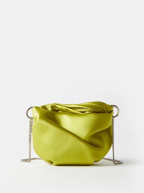 Bonny Satin Clutch Bag - Womens - Light Green