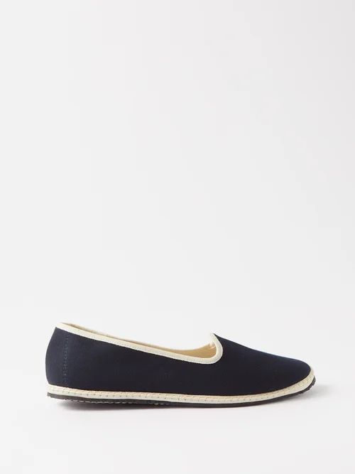 Cotton-canvas Furlane Slippers - Womens - Navy
