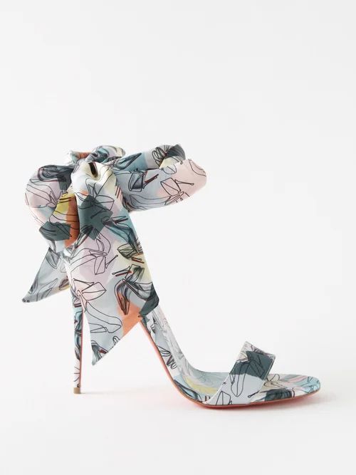 Sandale Du Désert 100 Bow-tied Silk Sandals - Womens - Multi