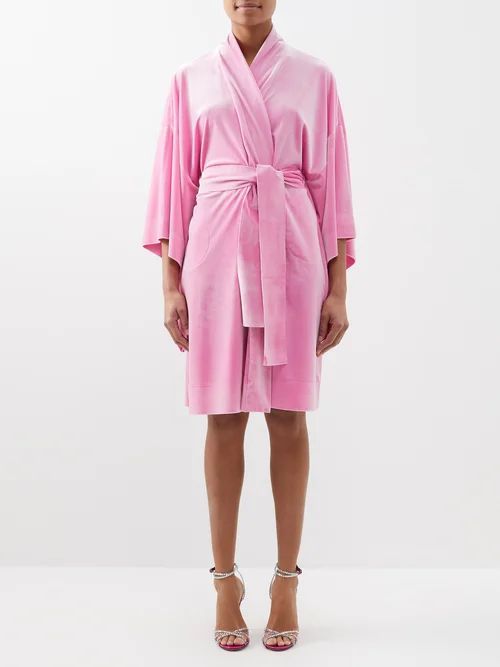 Velvet Robe Dress - Womens - Pink