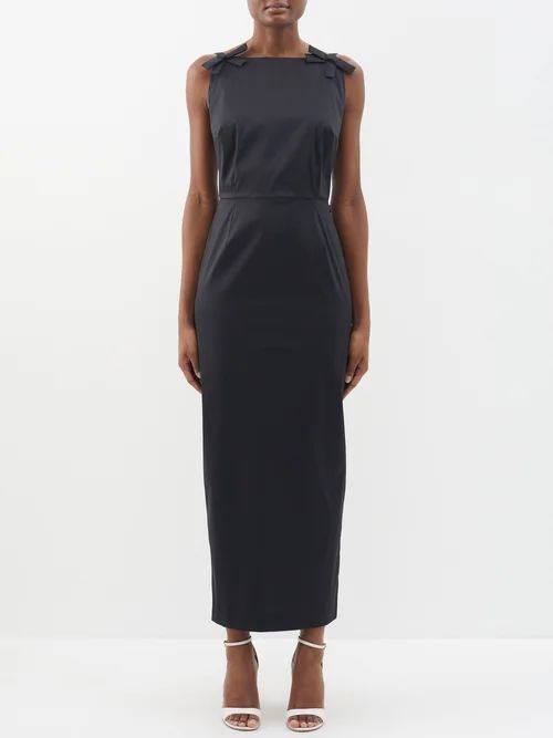 Kim Open-back Taffeta Maxi Dress - Womens - Black