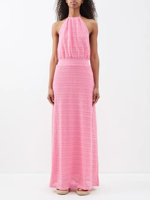 Maeve Halterneck Maxi Dress - Womens - Mid Pink