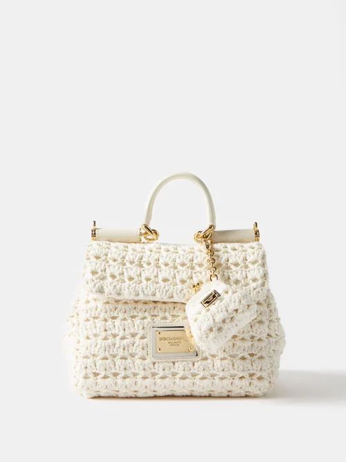 Sicily Small Crochet-knit Handbag - Womens - White