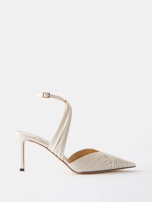 Basil 75 Leather Point-toe Pumps - Womens - White