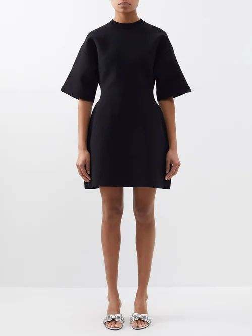 Hourglass Knitted Mini Dress - Womens - Black