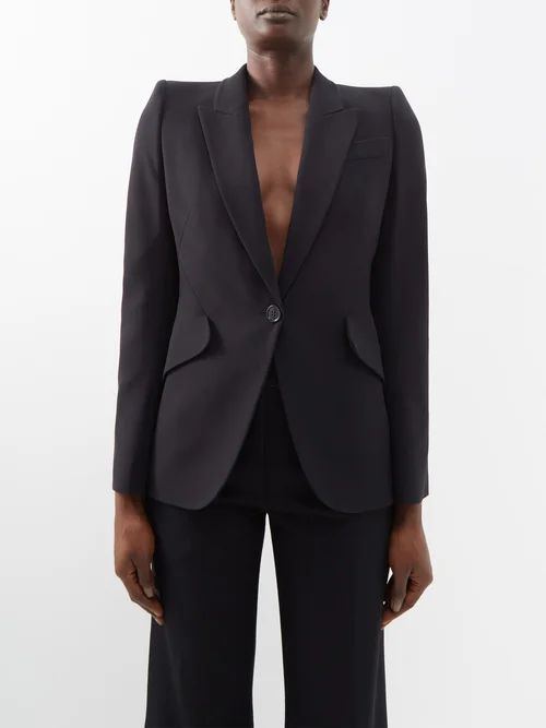 Single-breasted Tailored Jacket - Womens - Black