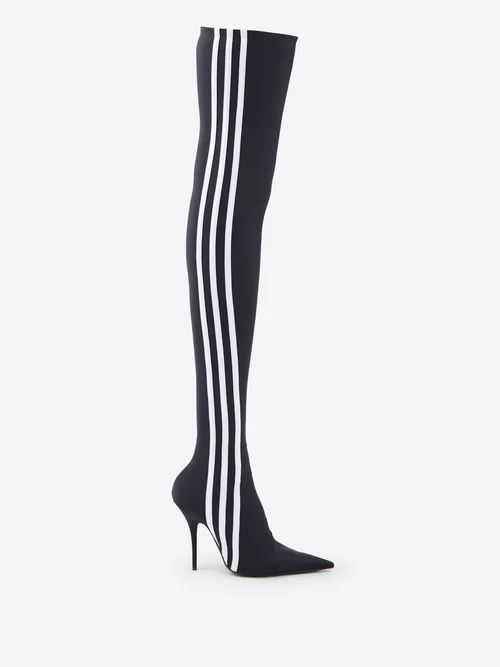 X Adidas Knife 110 Over-the-knee Boots - Womens - Black White