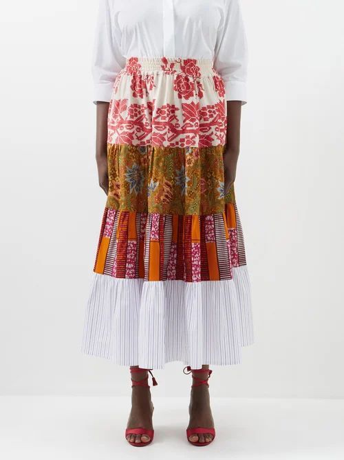 Kendima Patchworked Cotton Skirt - Womens - Multi