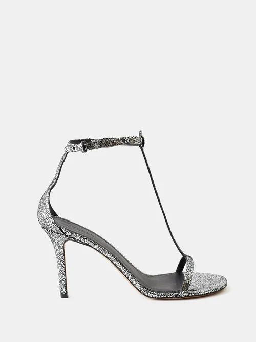 Enari Metallic-leather Sandals - Womens - Silver