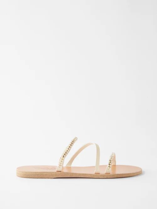 Apli Embellished Leather Sandals - Womens - Off White