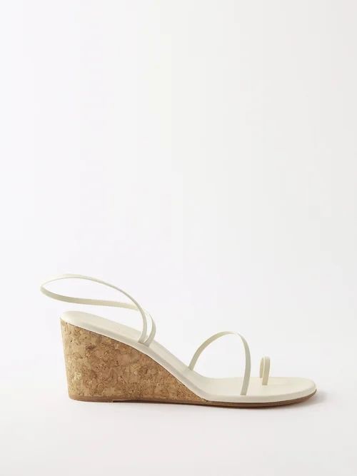 Chora 70 Leather Wedge Sandals - Womens - Off White
