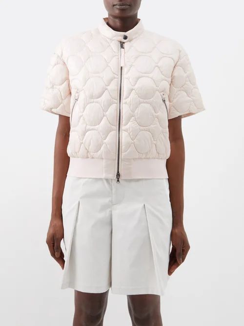 Laia Cropped Wave-quilted Jacket - Womens - Light Pink