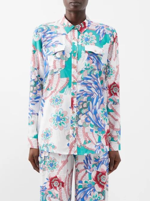 Melody Floral-print Viscose Shirt - Womens - Multi