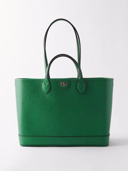 Ophidia Medium Grained-leather Tote Bag - Womens - Green